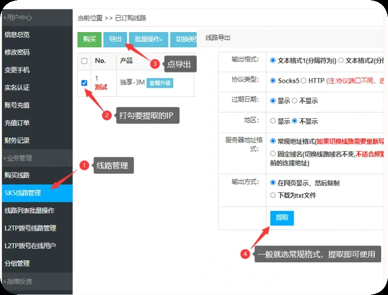 奔富加速器 SK5 线路管理与导出入口